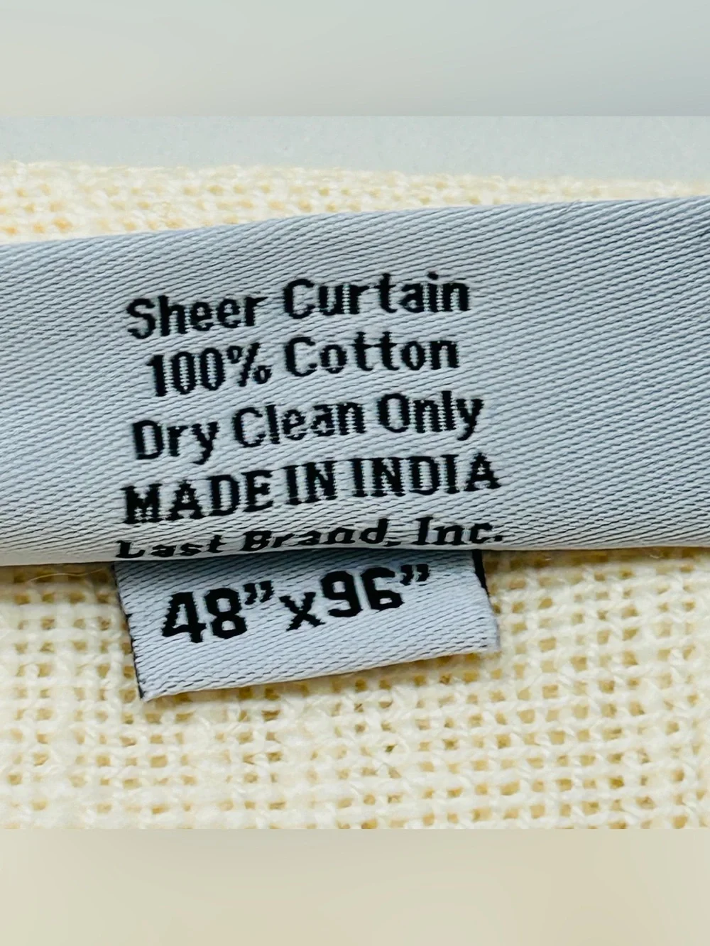 QUINCE Set Of 2 48x96 Cotton Sheer Curtains Ivory 9356